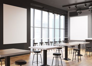 Akustikbild-Elemente in Cafeteria